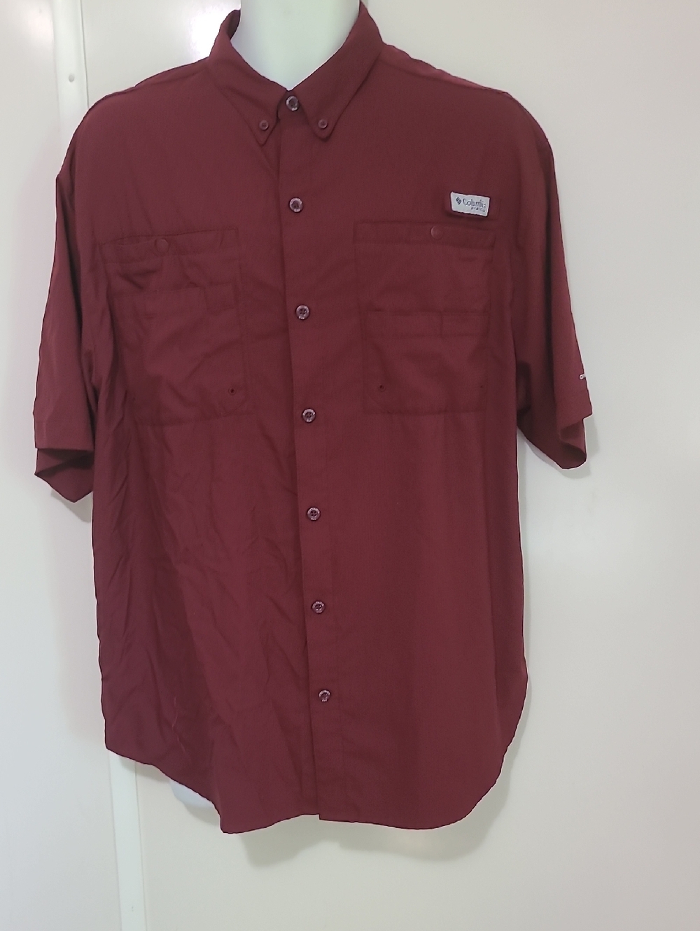 Columbia Men’s Short Sleeve Button-Down Shirt - Wine